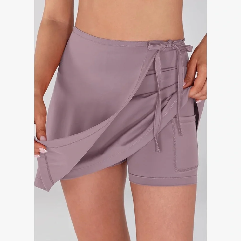 Purple Drawstring Skort Mini